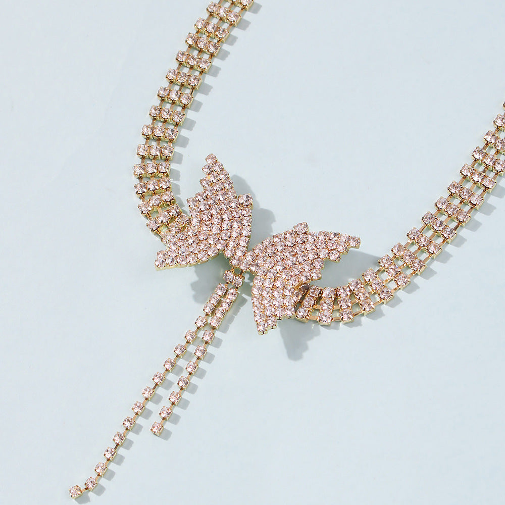 Fashion trend Choker with full of Diamonds and bow