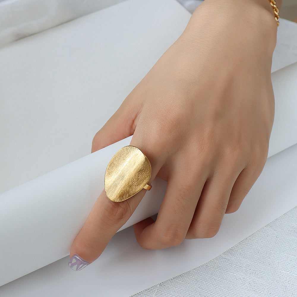 Fashion Geometric Titanium Steel Plating No Inlaid Ring
