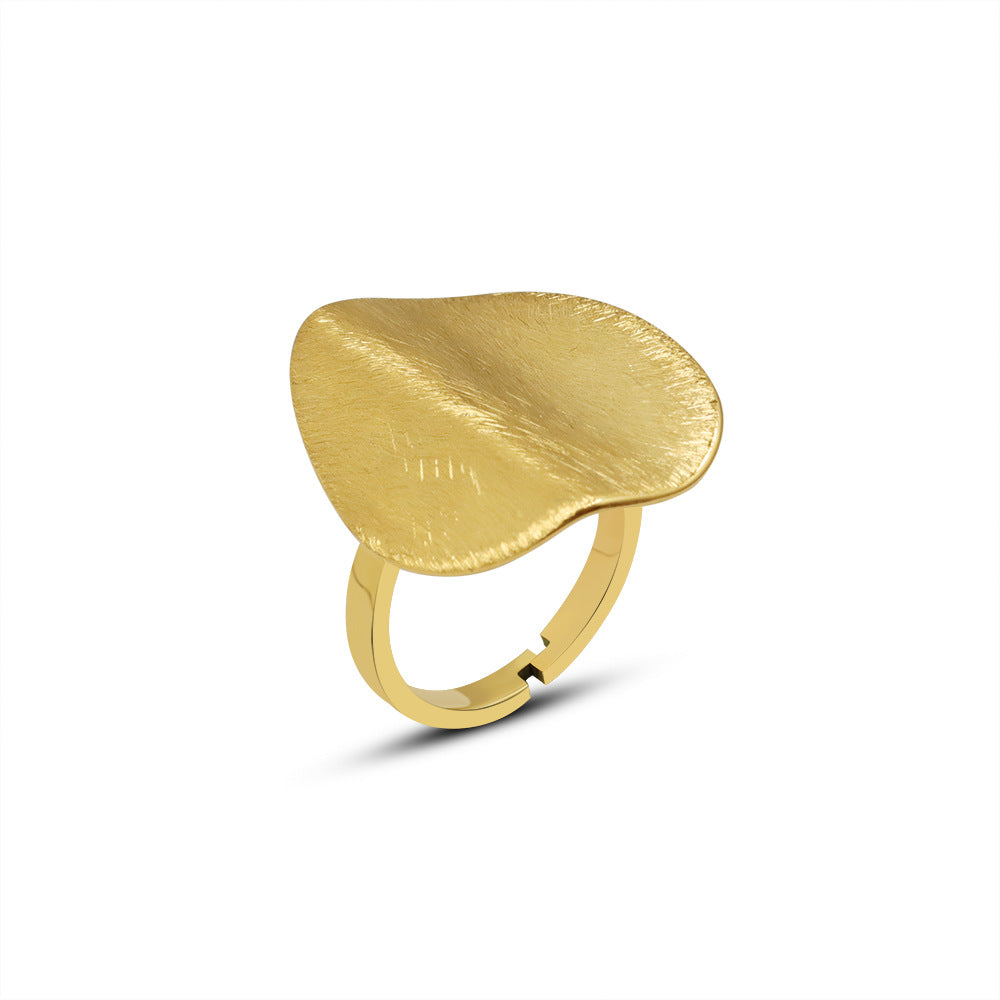 Fashion Geometric Titanium Steel Plating No Inlaid Ring
