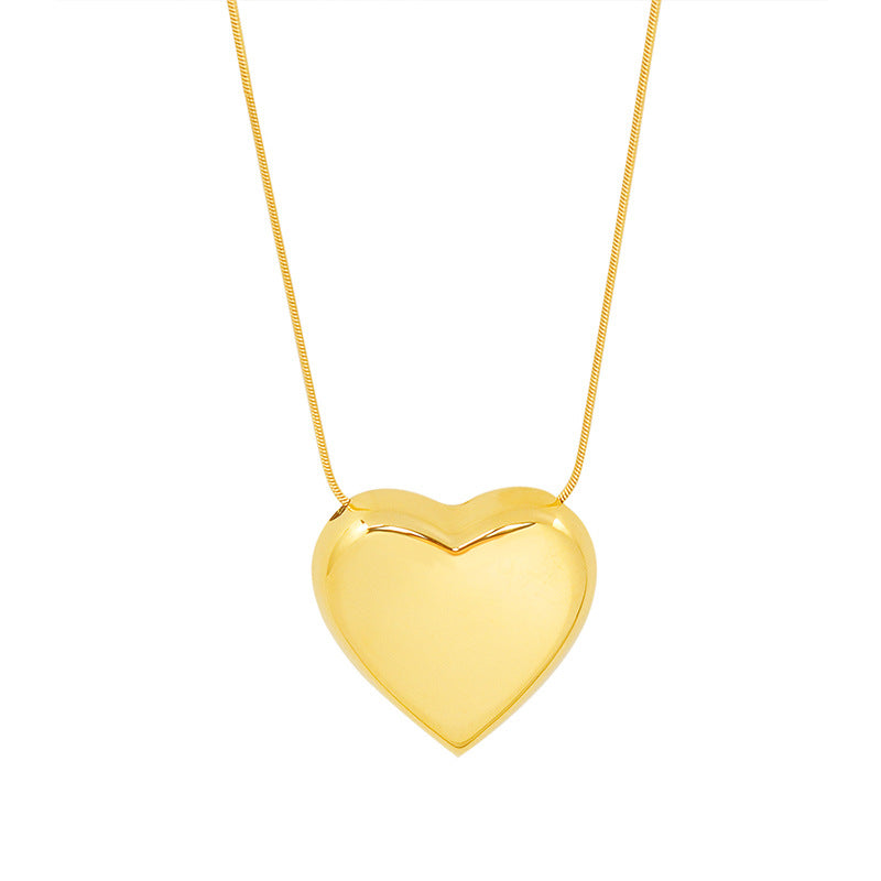Titanium Steel Heart Pendant Necklace