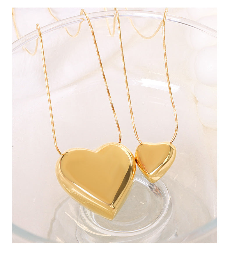 Titanium Steel Heart Pendant Necklace