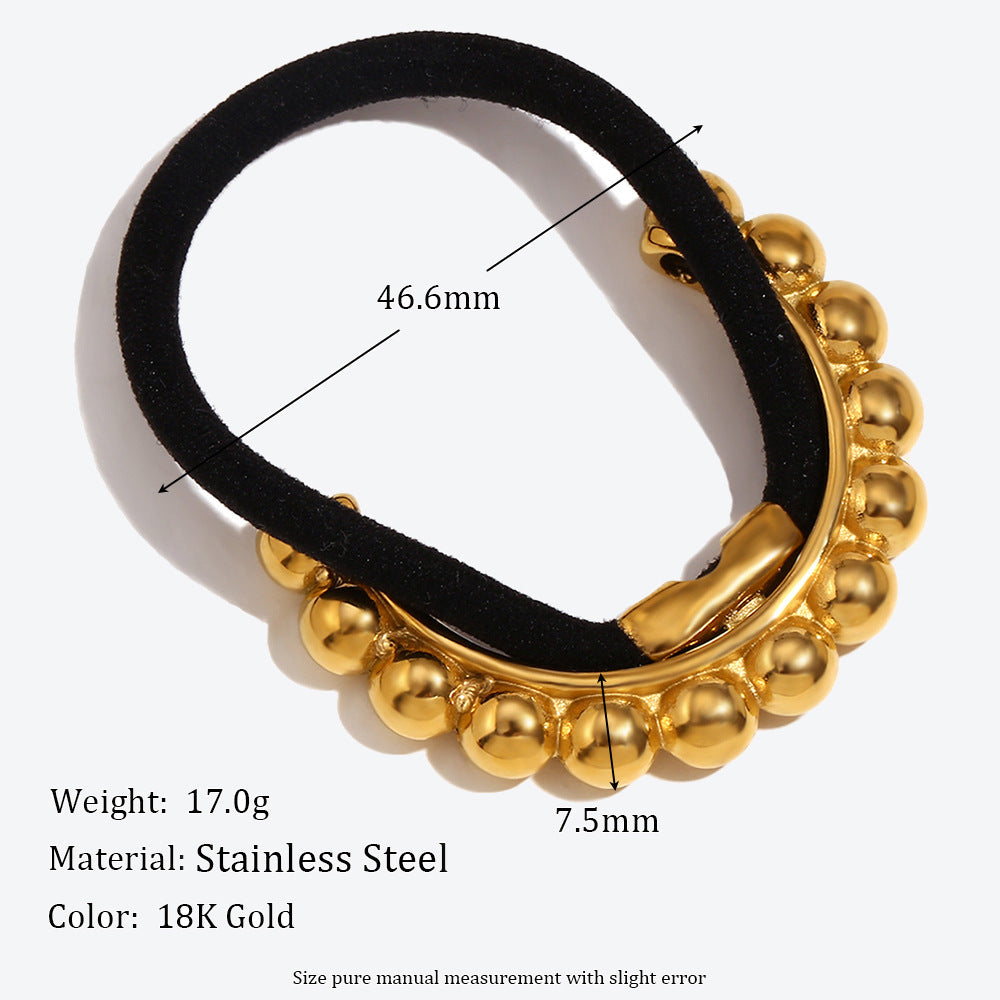 Round Beads Arrangement Modeling Hair Rope, pack of 2