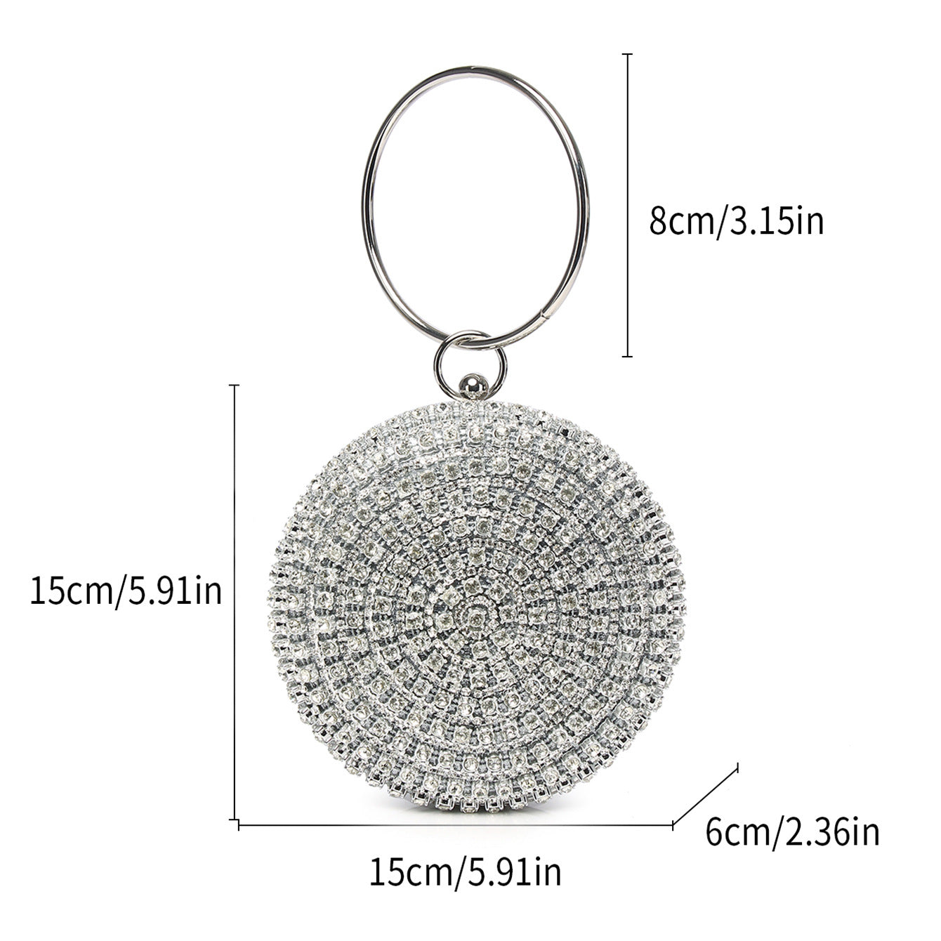 Rhinestone Round Evening Bags