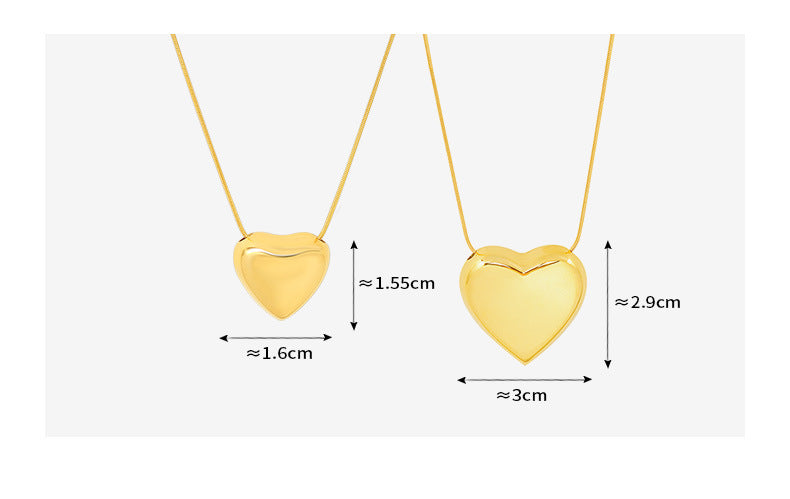 Titanium Steel Heart Pendant Necklace