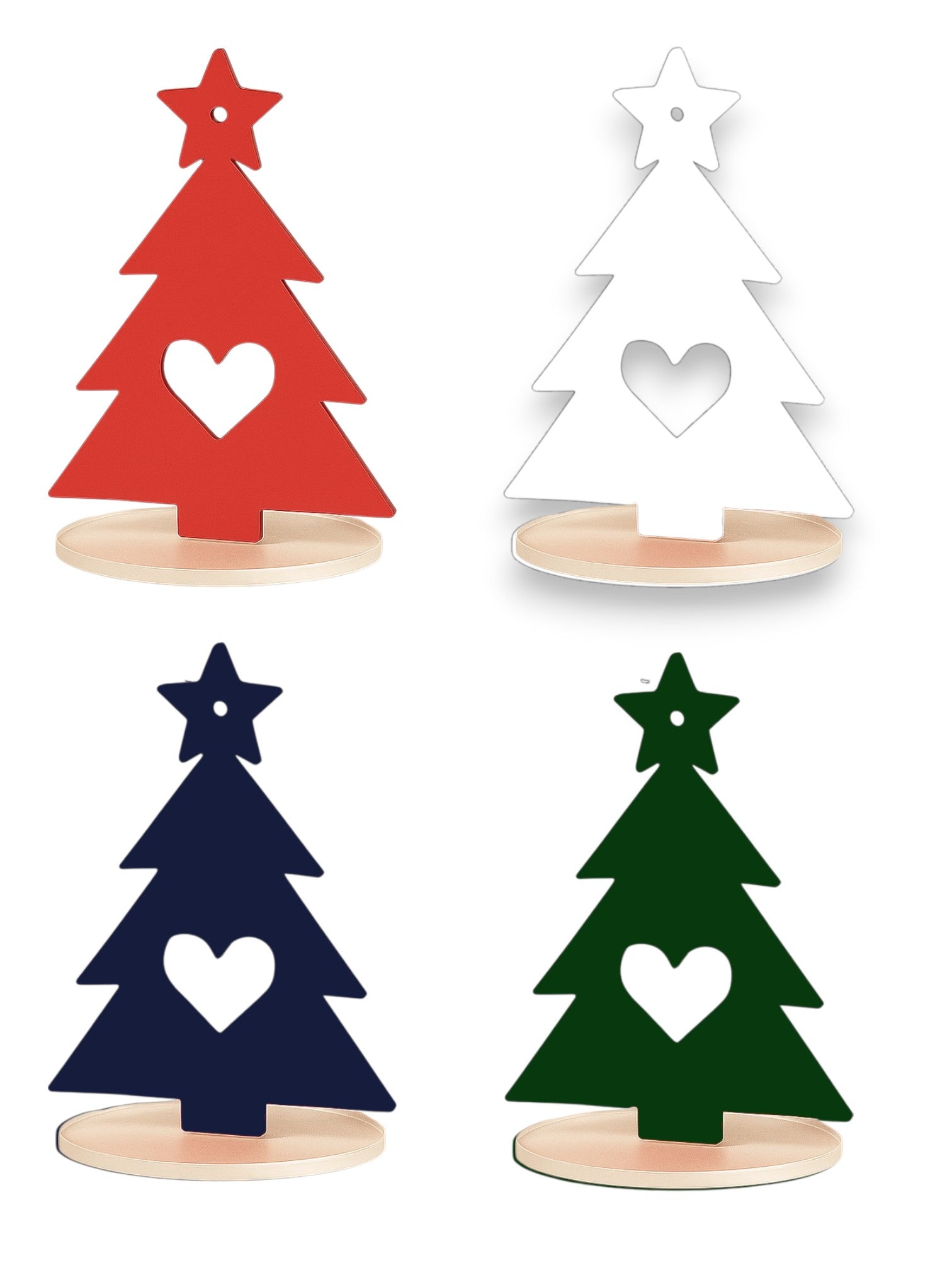 Γούρι plexiglass δεντράκι με καρδιά επιτραπέζιο σε διάφανο stand – Χριστουγεννιάτικα γούρια χονδρική So Cute by DImi