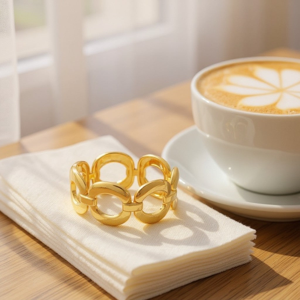 Χονδρικό statement βραχιόλι Bold Links με chunky κρίκους σε χρυσό και ασημί