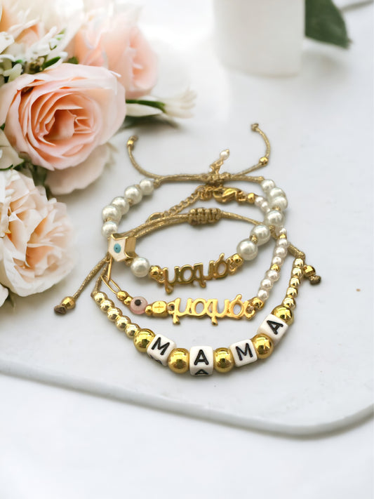 Βραχιόλι Μαμά με χρυσό αιματίτη