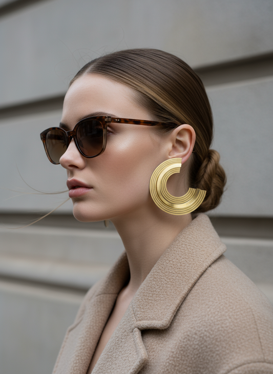 Cecilia earrings – plexiglass ανάγλυφα σκουλαρίκια 3/4 κύκλος – So Cute by Dimi