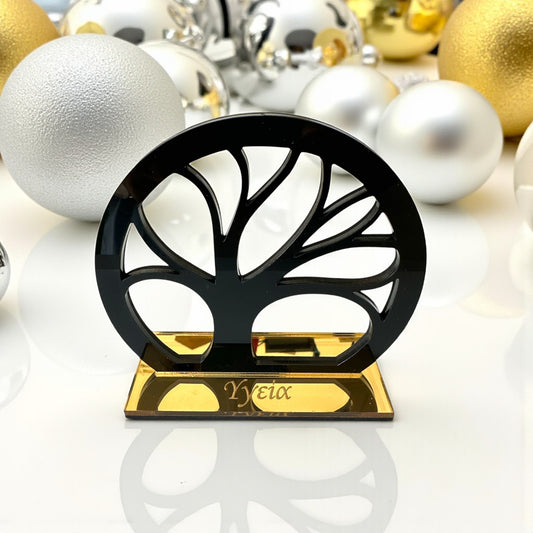 🤍✨ Δέντρο με Ευχή “Υγεία” – Χειροποίητο Γούρι