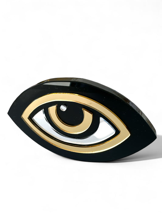 Χειροποίητο γούρι μάτι μαύρο-χρυσό-ασημί – So Cute by Dimi Wholesale