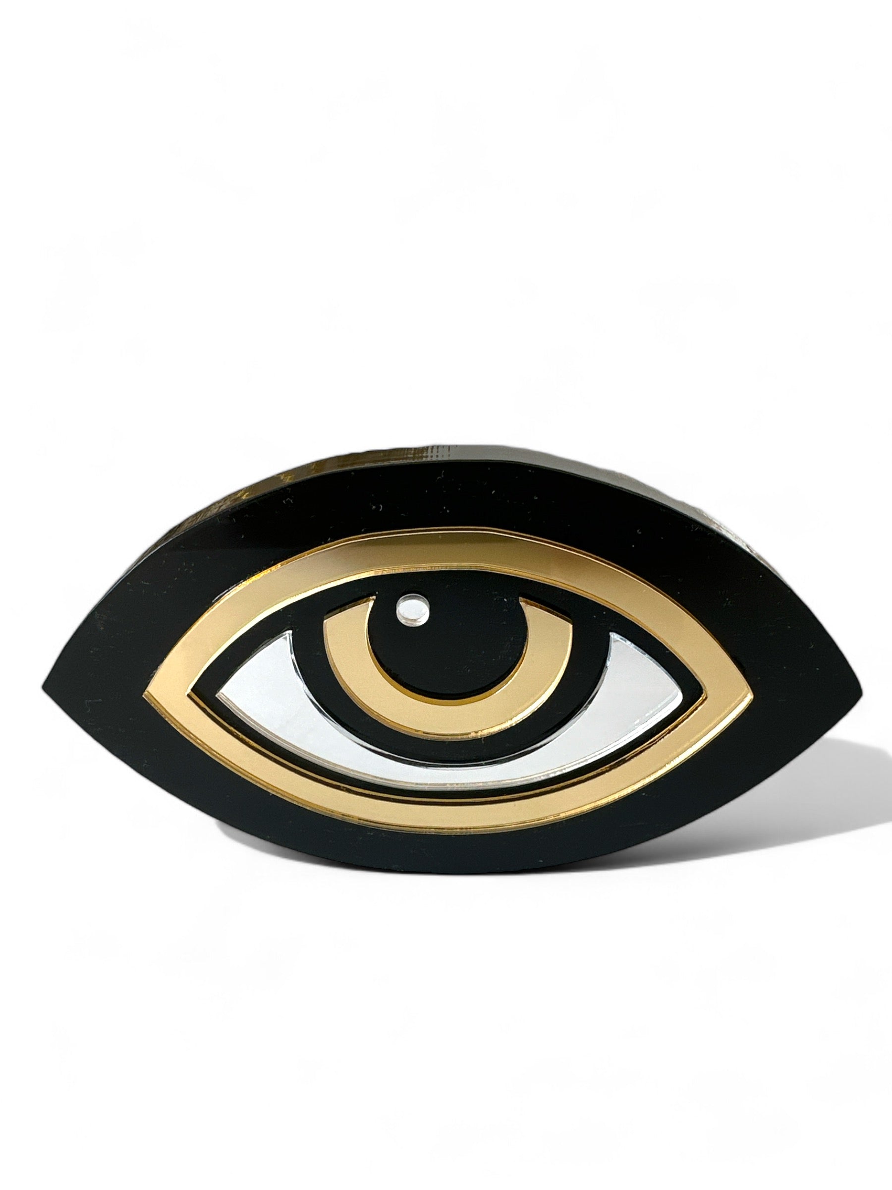 Χειροποίητο γούρι μάτι μαύρο-χρυσό-ασημί – So Cute by Dimi Wholesale