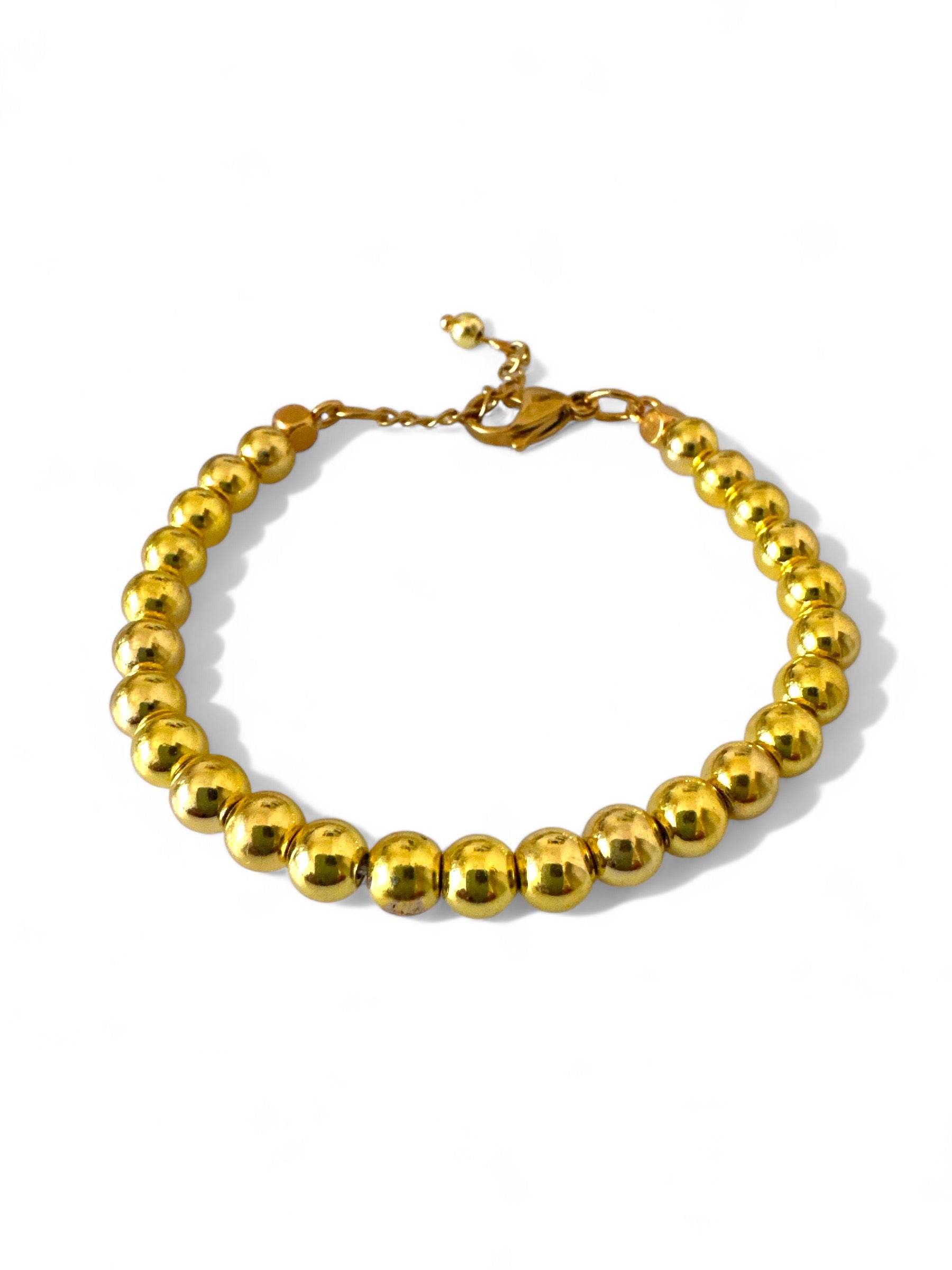 Χειροποίητο βραχιόλι με χάντρες αιματίτη 6mm και ατσάλινο κούμπωμα – Oly Bracelet – So Cute by Dimi