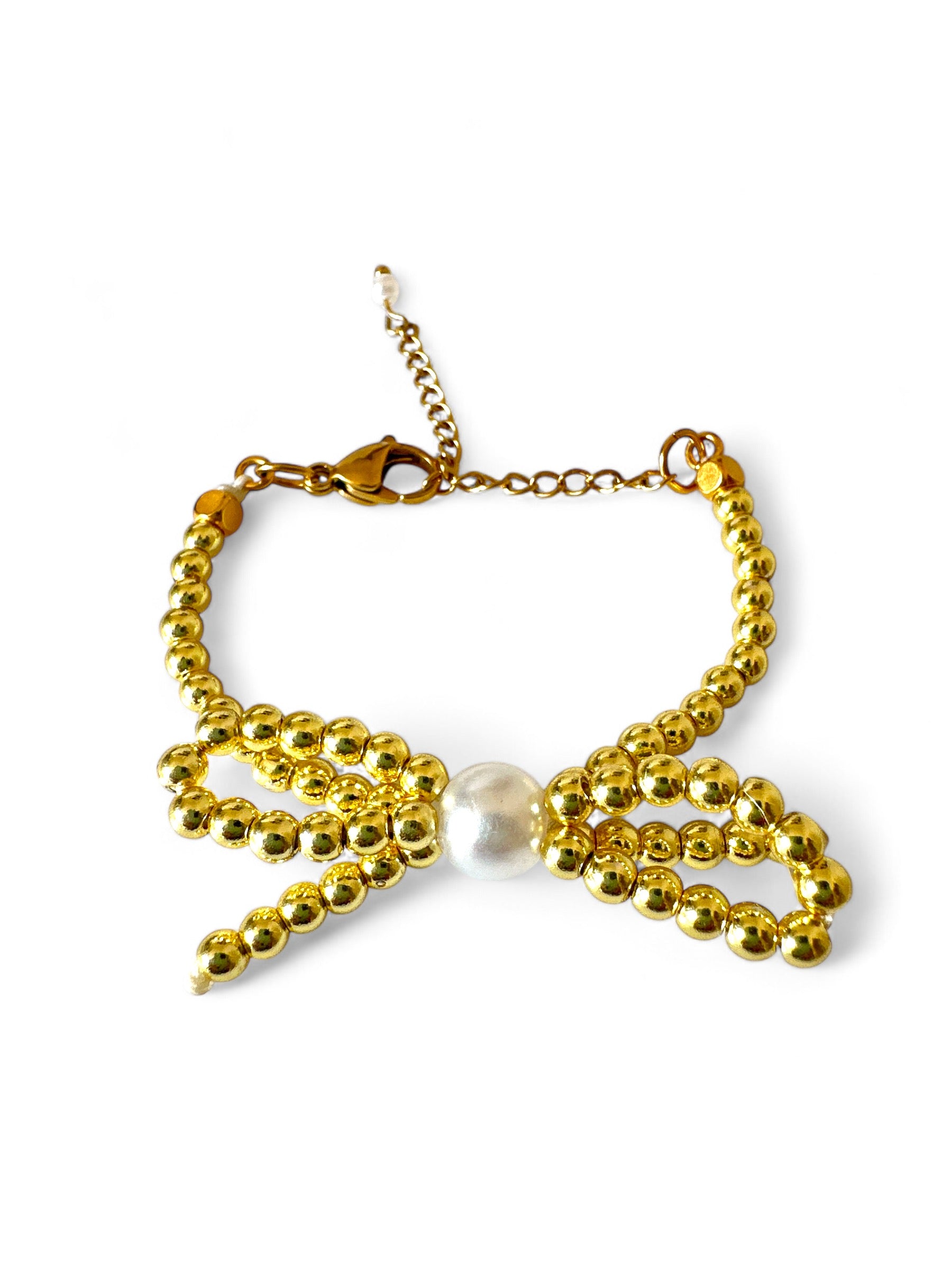 Χειροποίητο βραχιόλι με φιογκάκι αιματίτη και πέρλα – Irene Bracelet – So Cute by Dimi