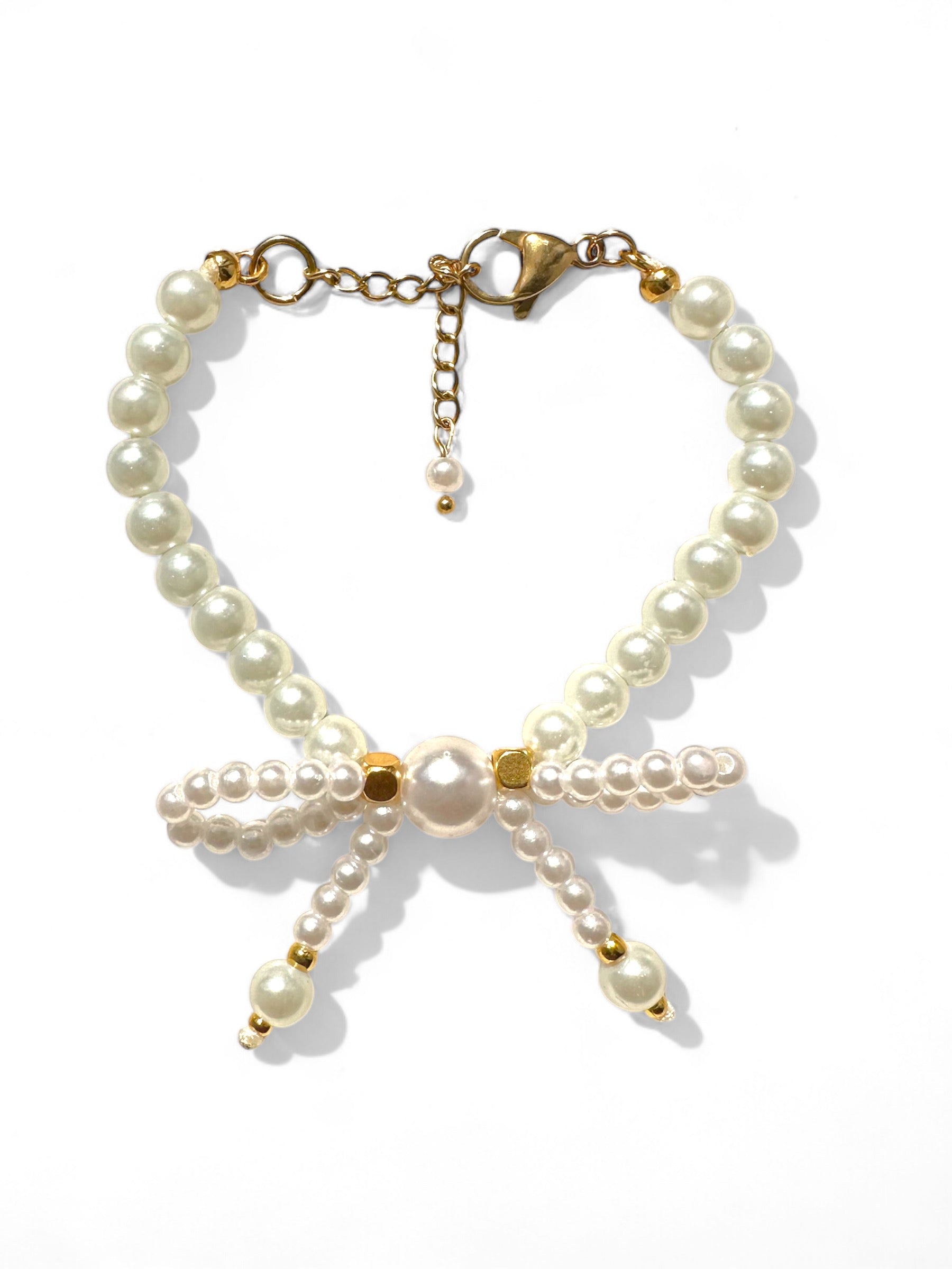 Χειροποίητο βραχιόλι με πέρλες και φιόγκο με μακριές άκρες – Felicia Bracelet – So Cute by Dimi