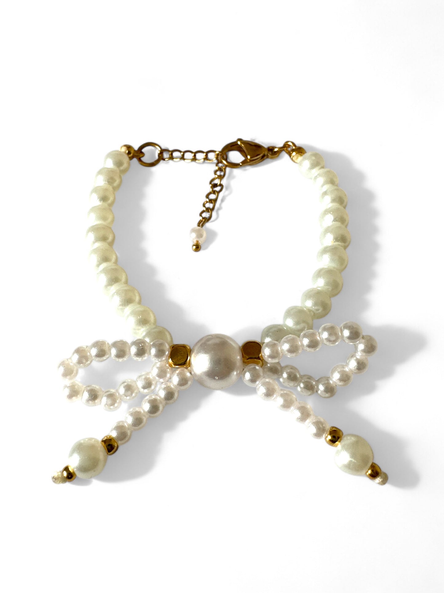 Χειροποίητο βραχιόλι με πέρλες και φιόγκο με μακριές άκρες – Felicia Bracelet – So Cute by Dimi