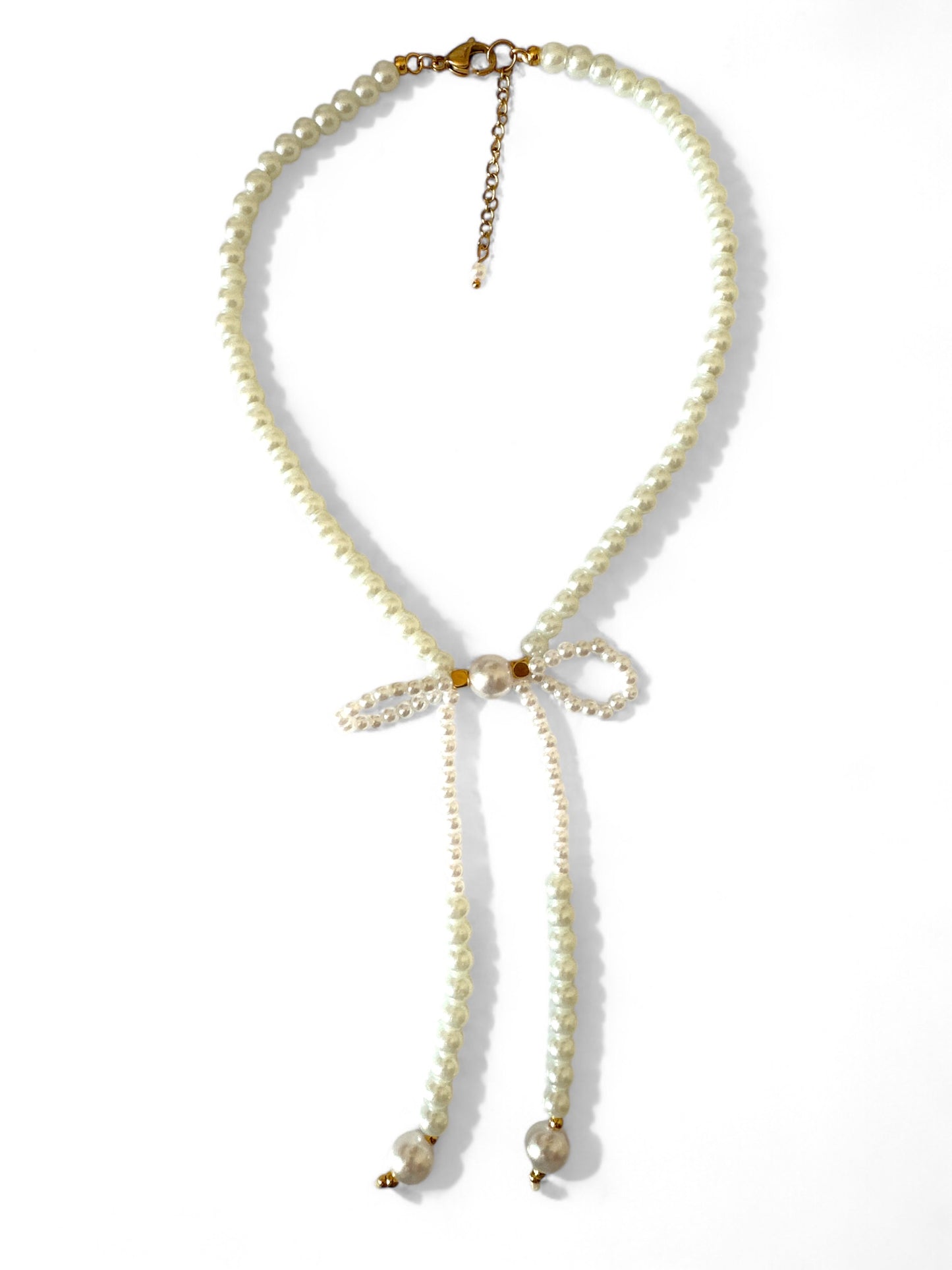 Χειροποίητο κολιέ με πέρλες και φιόγκο – Felicia Necklace – So Cute by Dimi