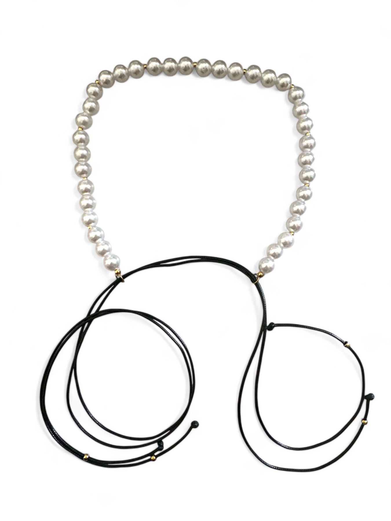 Χειροποίητο choker με πέρλες, επίχρυσες λεπτομέρειες και φιόγκο – Elda Choker Necklace – So Cute by Dimi