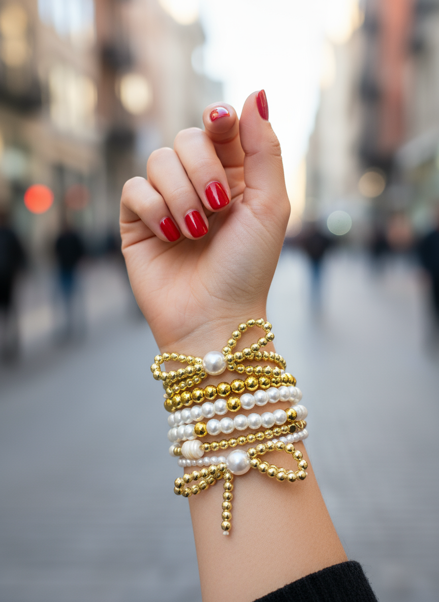 Χειροποίητα βραχιόλια με χάντρες αιματίτη και πέρλες– So Cute by Dimi