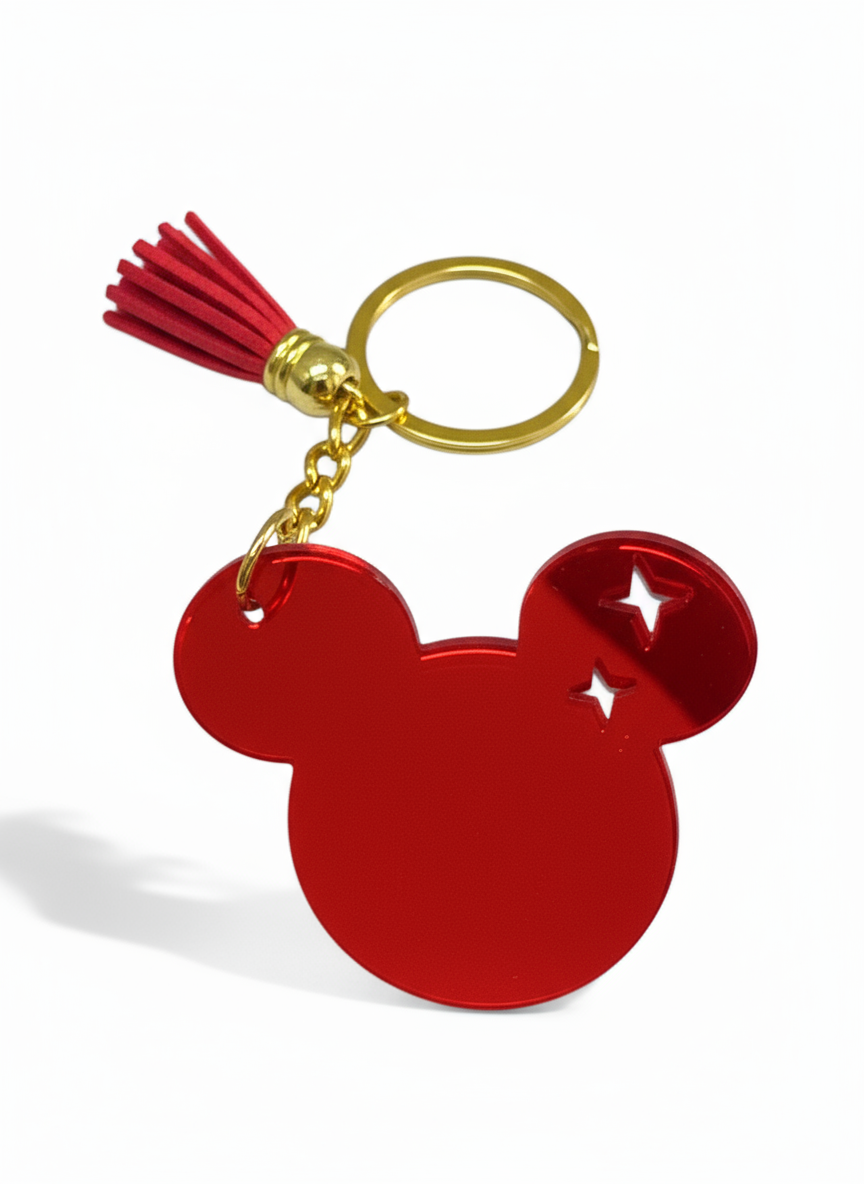 Plexiglass μπρελόκ καθρέφτη σε σχήμα ποντικιού με αστέρια – So Cute by Dimi Wholesale