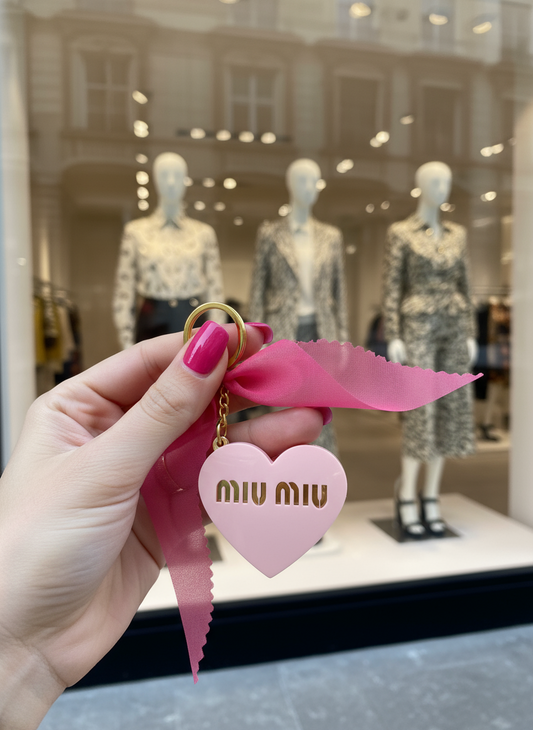 🤍✨ Miu Mirror Heart Keychain