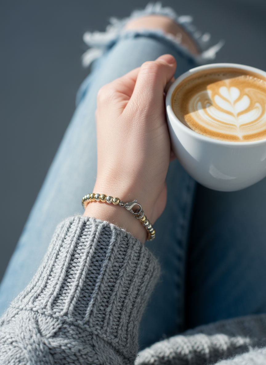 Χειροποίητο βραχιόλι με χάντρες αιματίτη σε χρυσό και ασημί – Duo Glow Bracelet – So Cute by Dimi