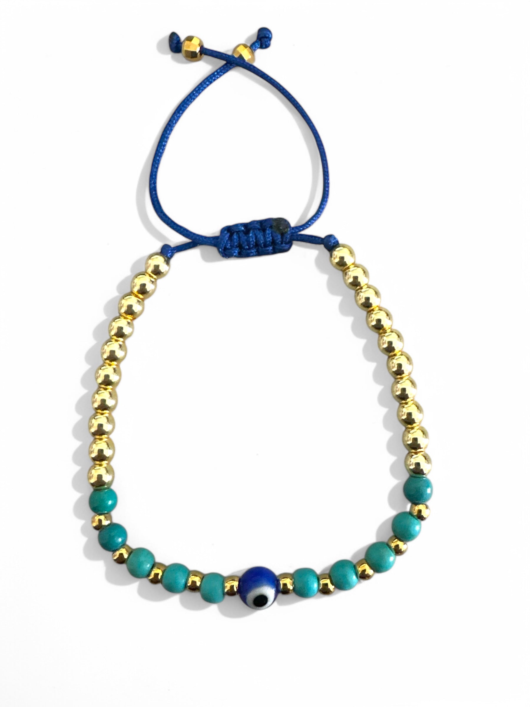 Χειροποίητο βραχιόλι με αιματίτη, χαολίτη και ματάκι – Mykonos Eye Bracelet – So Cute by Dimi