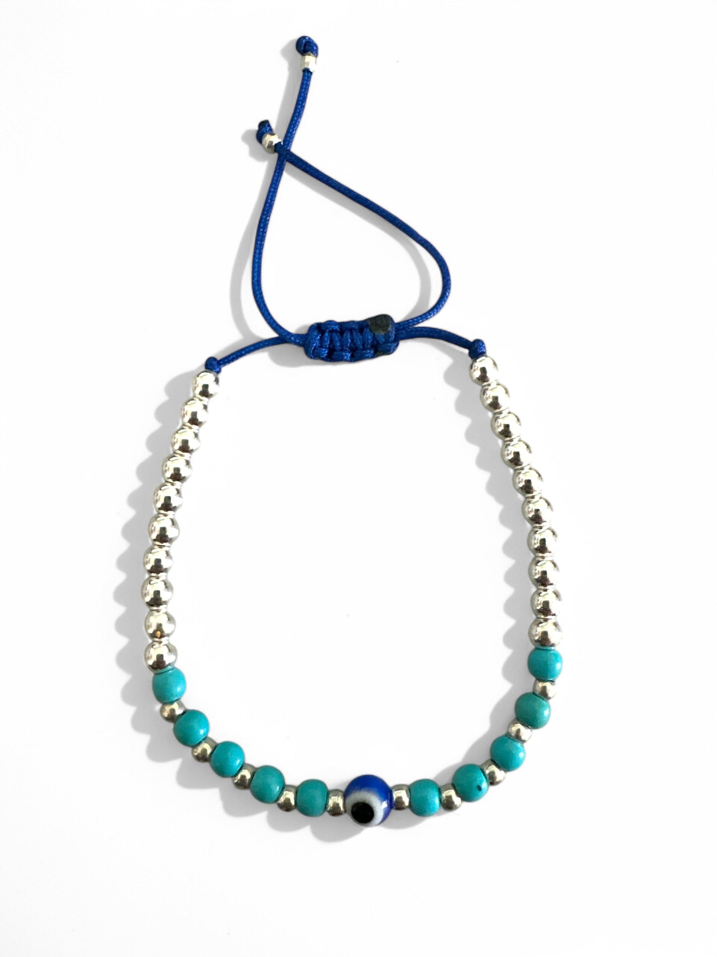 Χειροποίητο βραχιόλι με αιματίτη, χαολίτη και ματάκι – Mykonos Eye Bracelet – So Cute by Dimi