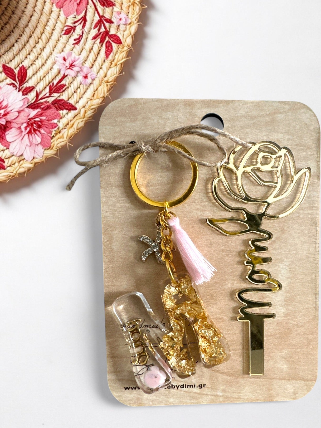 Χειροποίητο Μπρελόκ – Μαμά / Γιαγιά / Νονά, σε συσκευασία 2 τεμαχίων