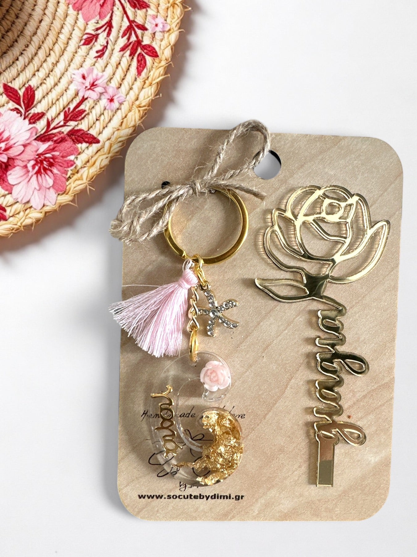 Χειροποίητο Μπρελόκ – Μαμά / Γιαγιά / Νονά, σε συσκευασία 2 τεμαχίων