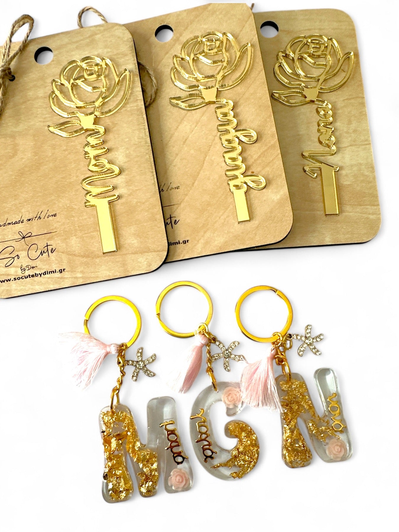 Χειροποίητο Μπρελόκ – Μαμά / Γιαγιά / Νονά, σε συσκευασία 2 τεμαχίων