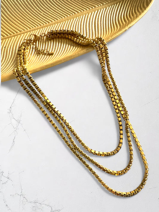 “Golden Trio” – Layered Χρυσό Κολιέ 3 Επίπεδα