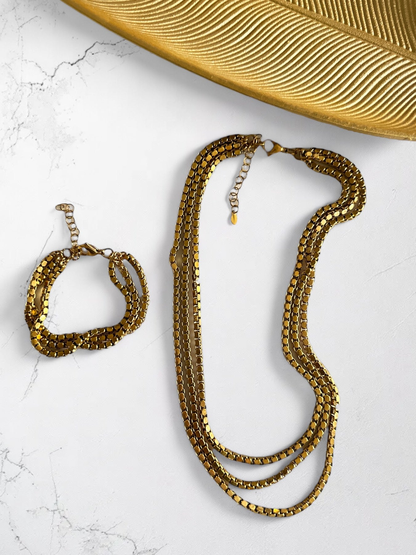 “Golden Trio” – Layered Χρυσό Κολιέ 3 Επίπεδα