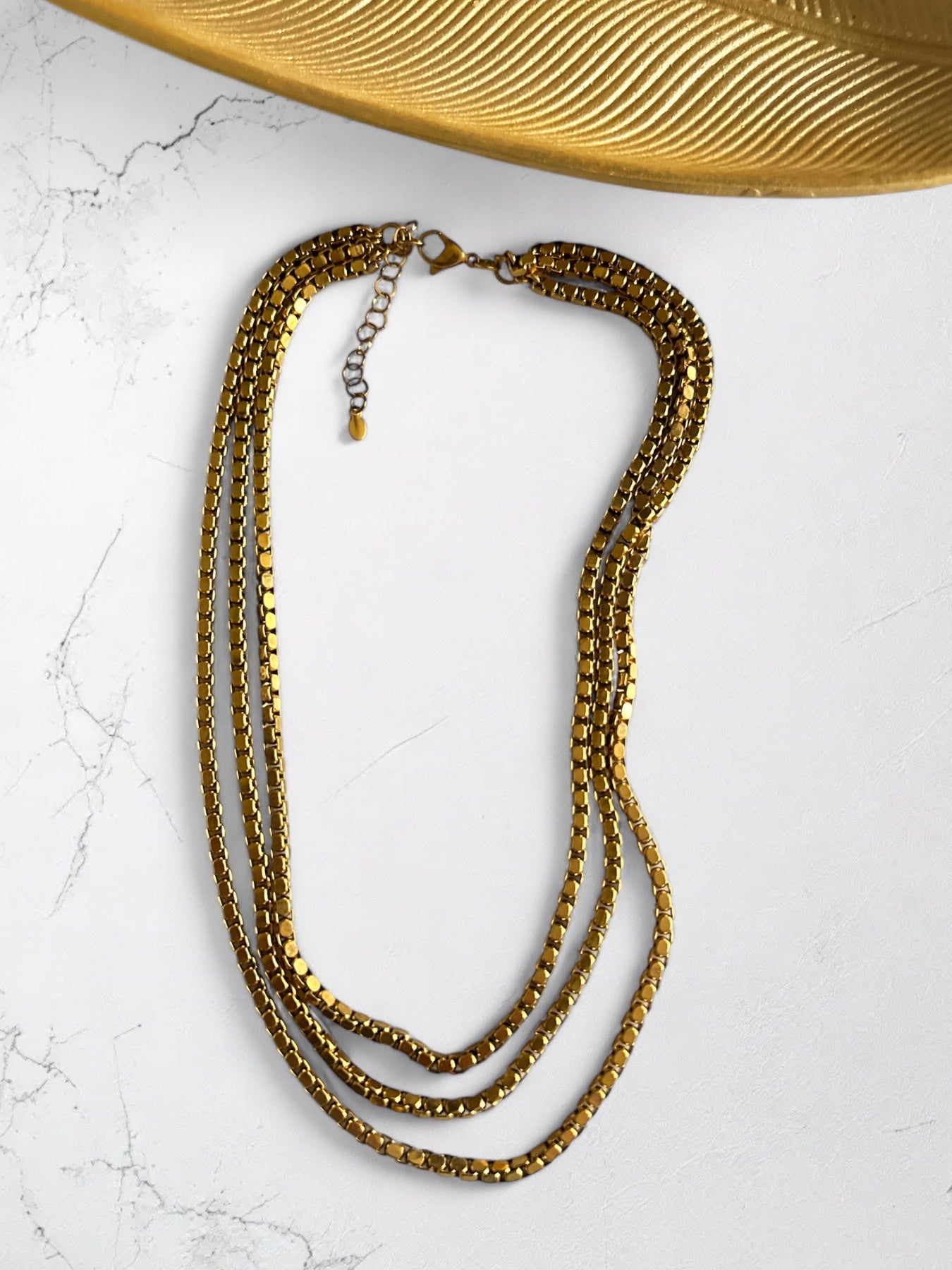 “Golden Trio” – Layered Χρυσό Κολιέ 3 Επίπεδα