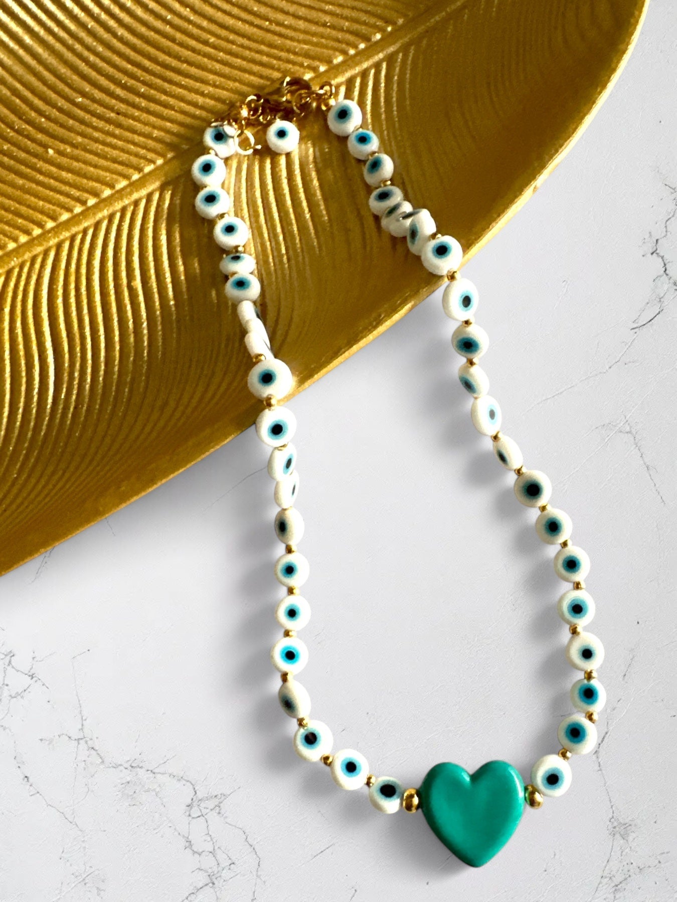 Turquoise Heart Eyes Necklace