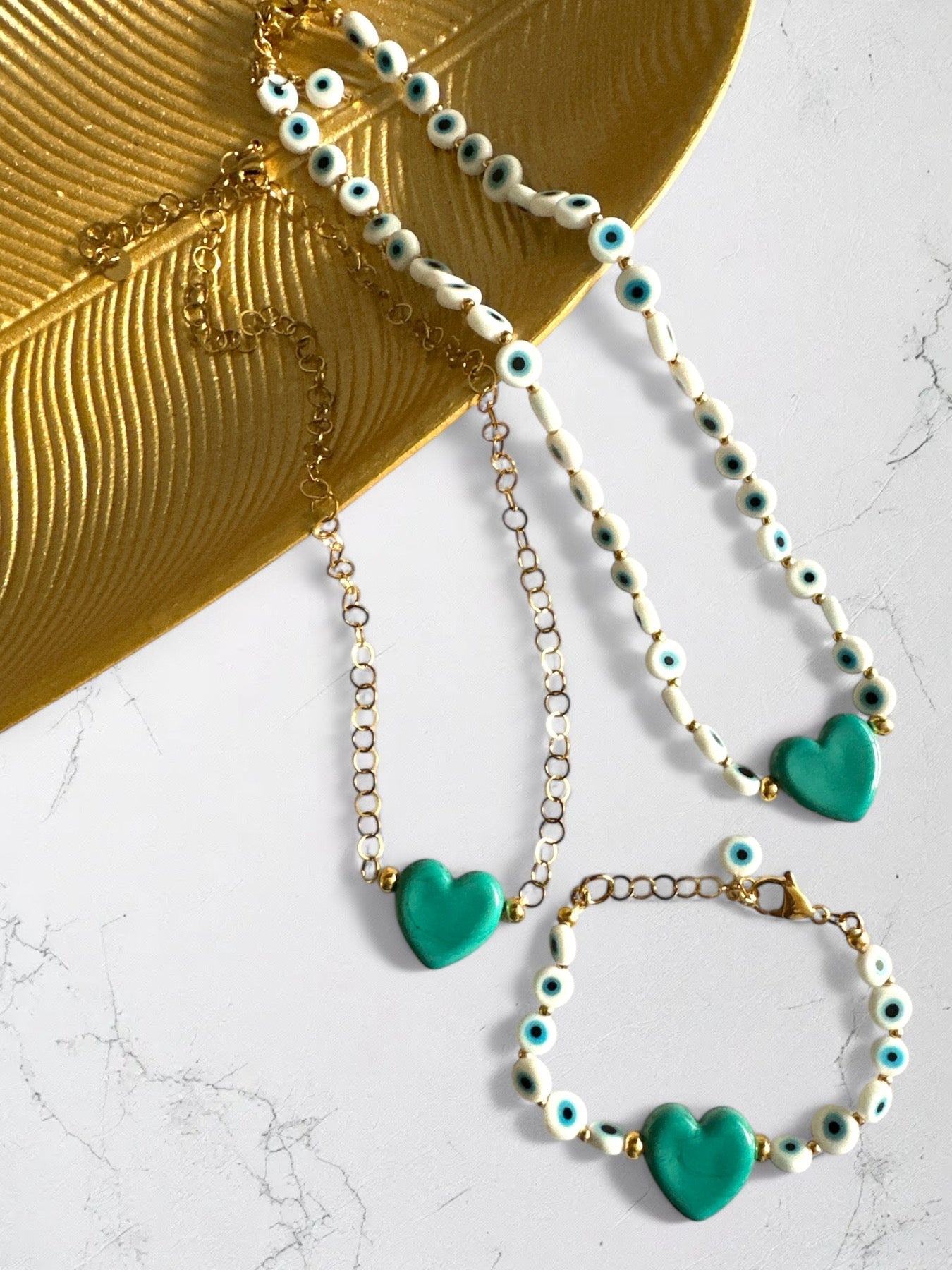Turquoise Heart Eyes Necklace