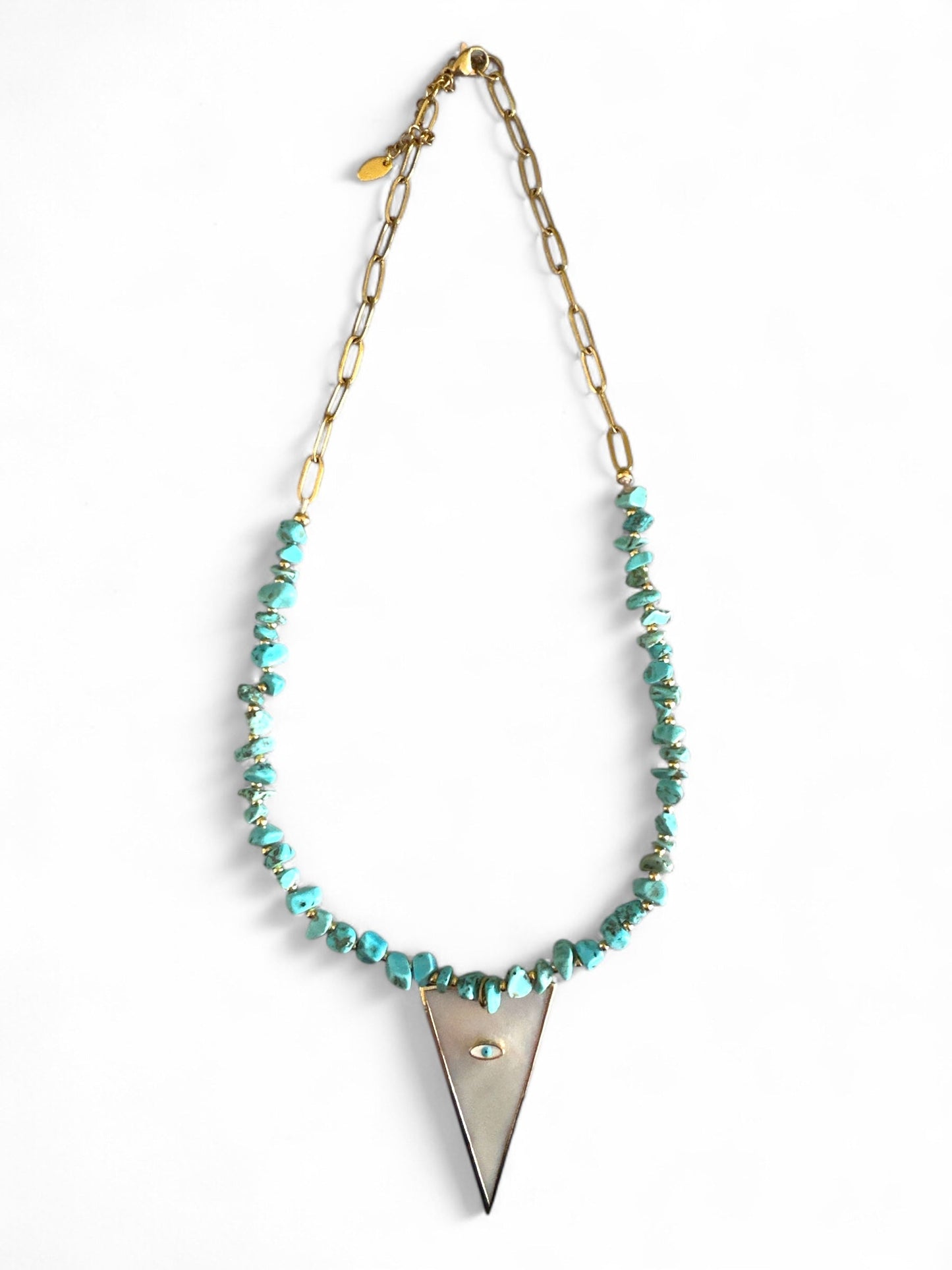 Κολιέ “Turquoise Glow – Shell Eye Charm”