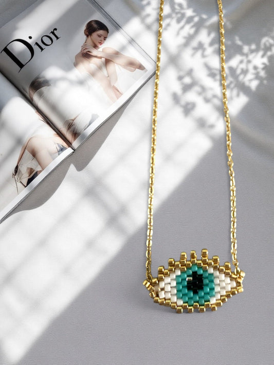 ⚡🚚  Eyelove - Κολιέ με μάτι από χάντρες Miyuki