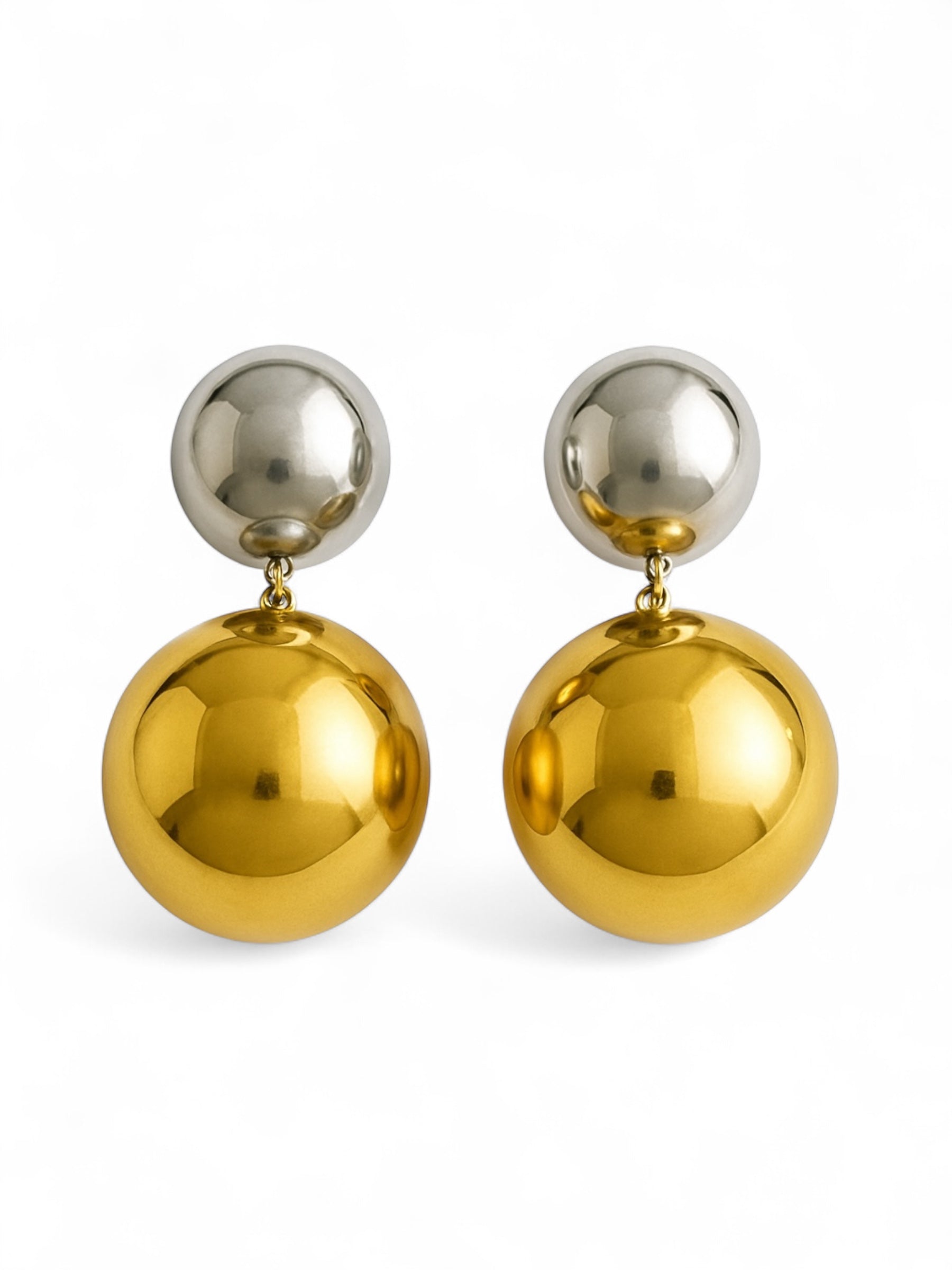 "Bubble Chic" – Ατσάλινα Σκουλαρίκια με Κρεμαστή Μπίλια - So Cute by Dimi