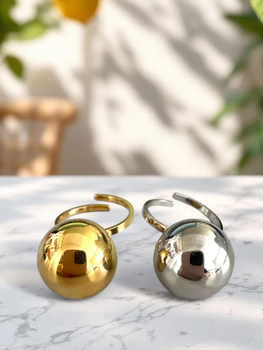 ⚡🚚 Bullet Dome Ring – Gold / Silver Stainless