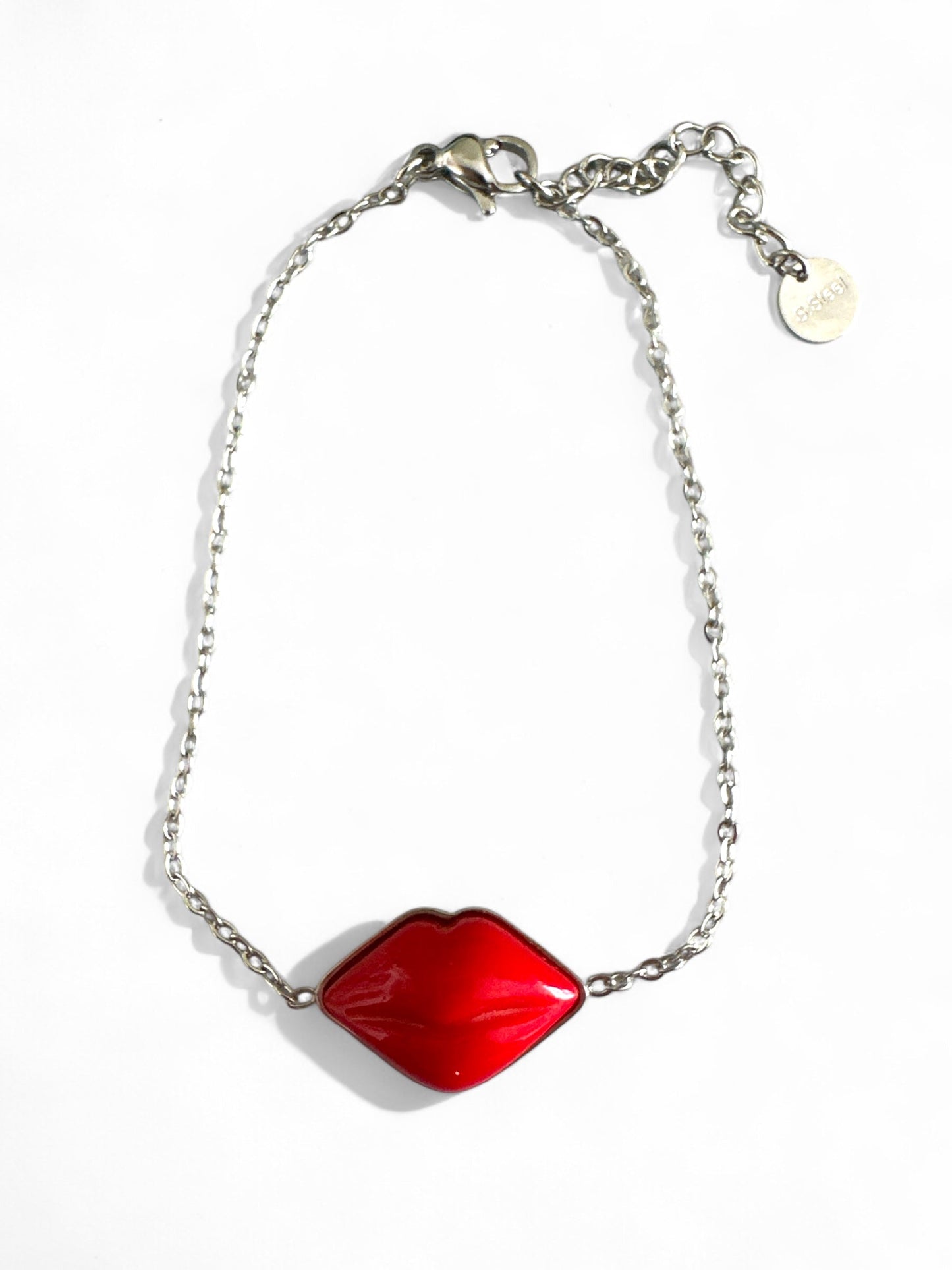 ⚡🚚 Kiss Me Bracelet – Red Lips | Gold / Silver Steel