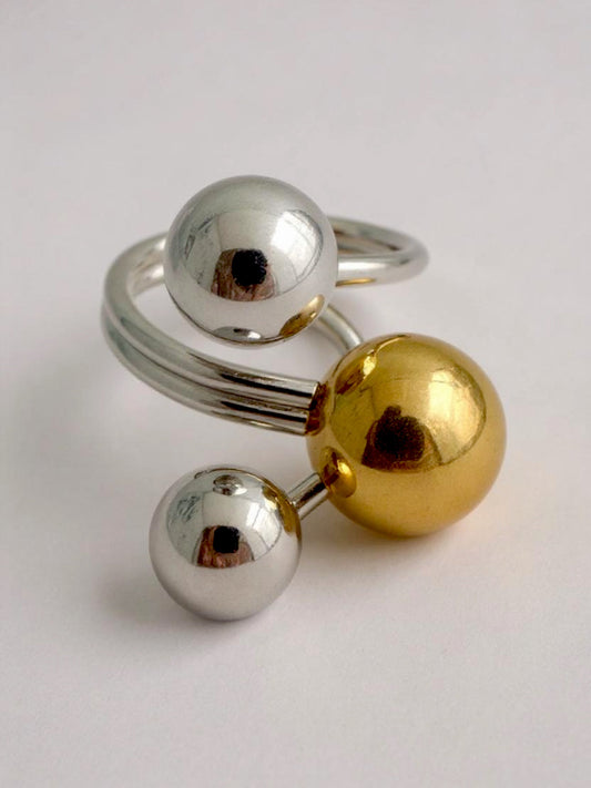 ⚡🚚 Luna Ring – One Size Dual Tone