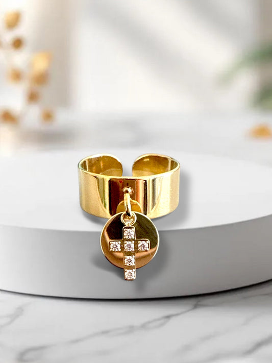 ⚡🚚 Shiny Cross Ring