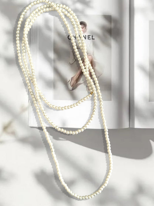 Πολύ μακρύ χειροποίητο κολιέ 260εκ με γυάλινες περλέ χάντρες So Cute by DImi χονδρική