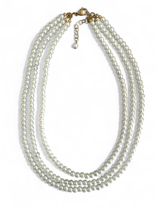Τριπλό κολιέ με πέρλες σε διαβαθμισμένα μήκη – Χονδρική So Cute by Dimi