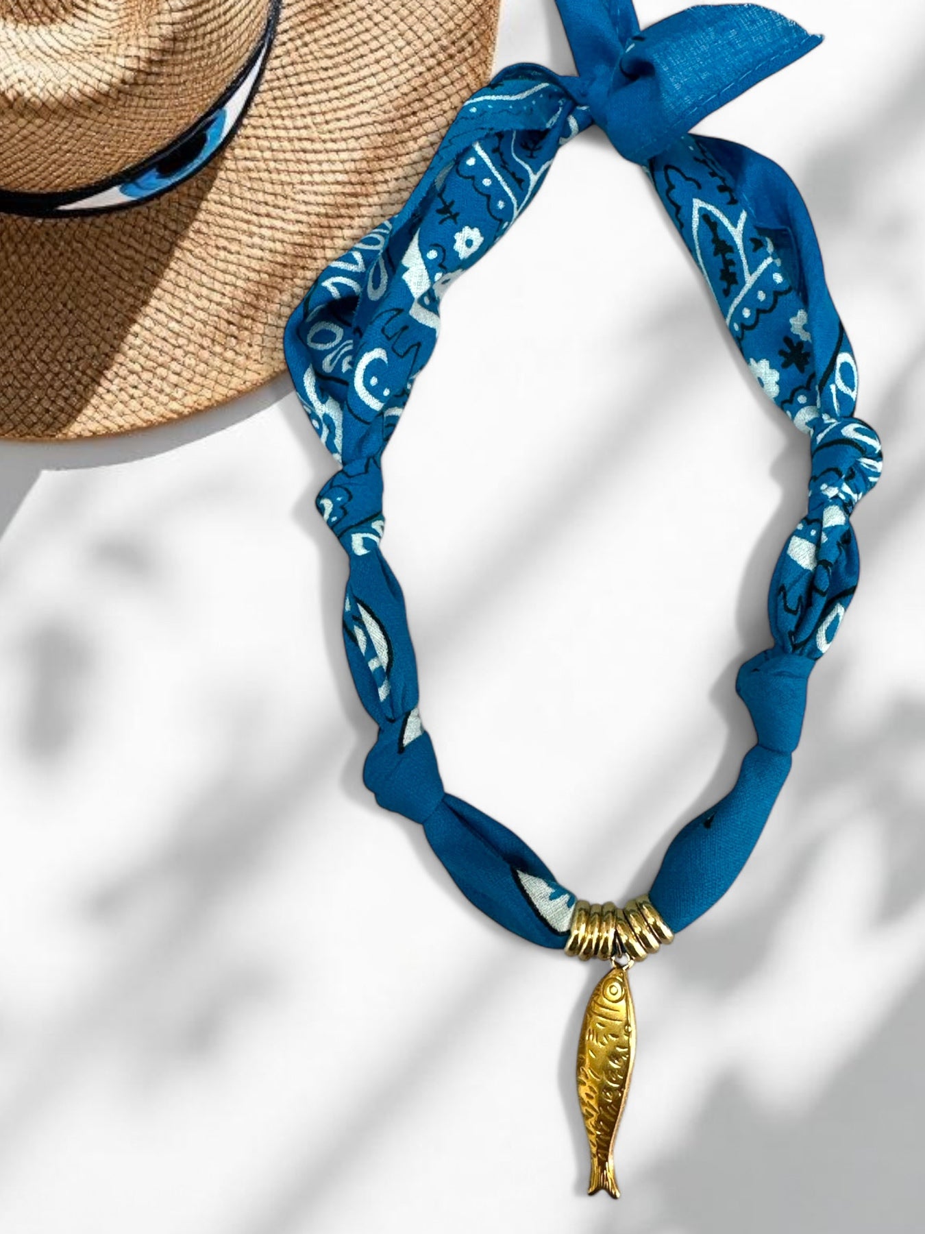 Tie Bandana Necklace Ήλιος & Ψάρι