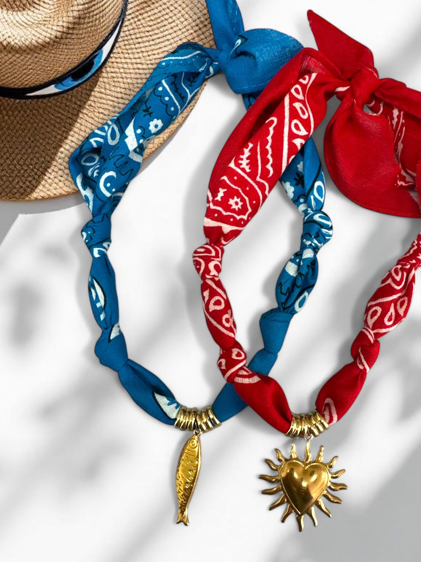 Tie Bandana Necklace Ήλιος & Ψάρι