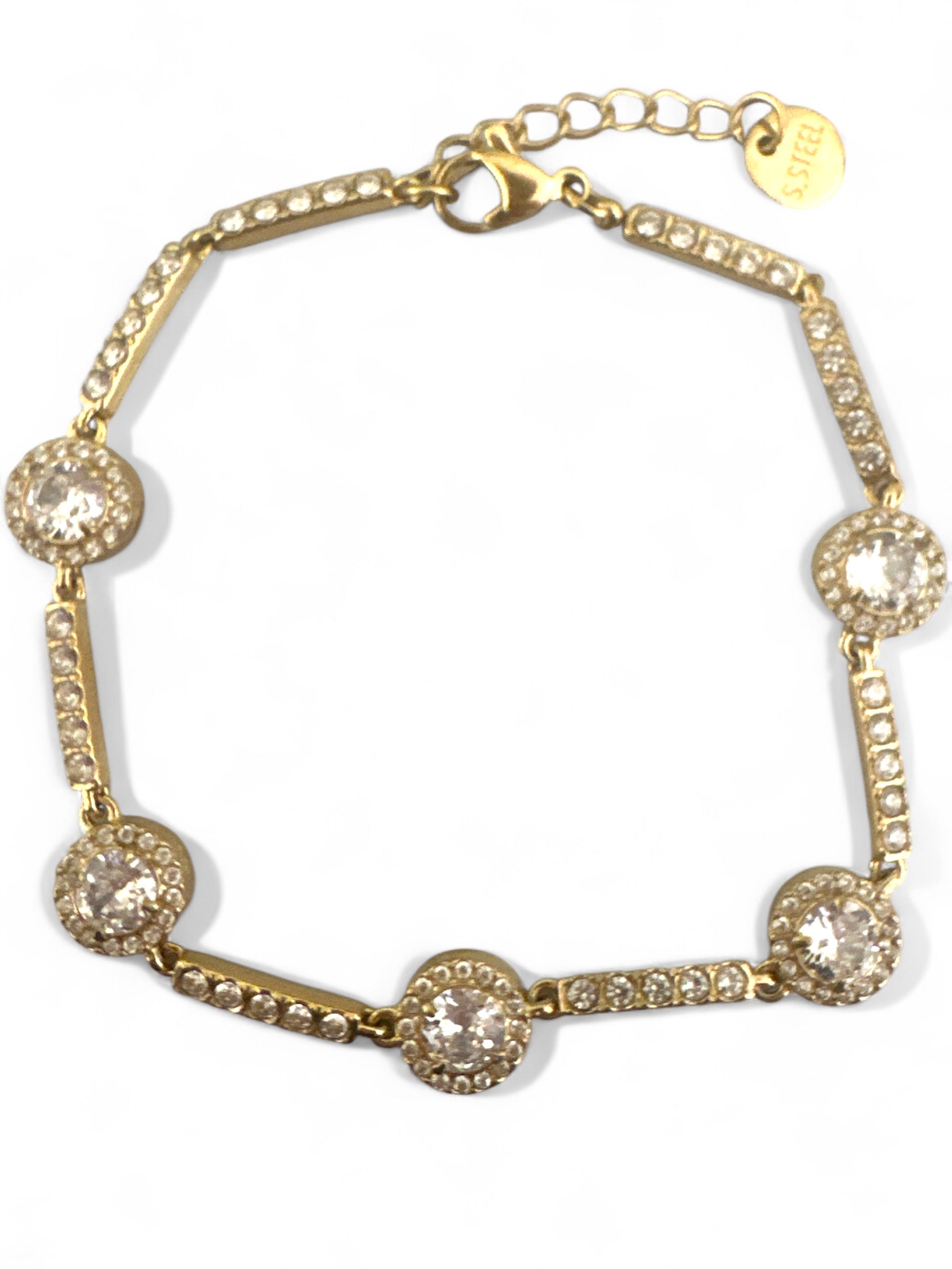 Ατσάλινο βραχιόλι με ζιργκόν και στρας σε χρυσό ή ασημί – So Cute by Dimi χονδρική