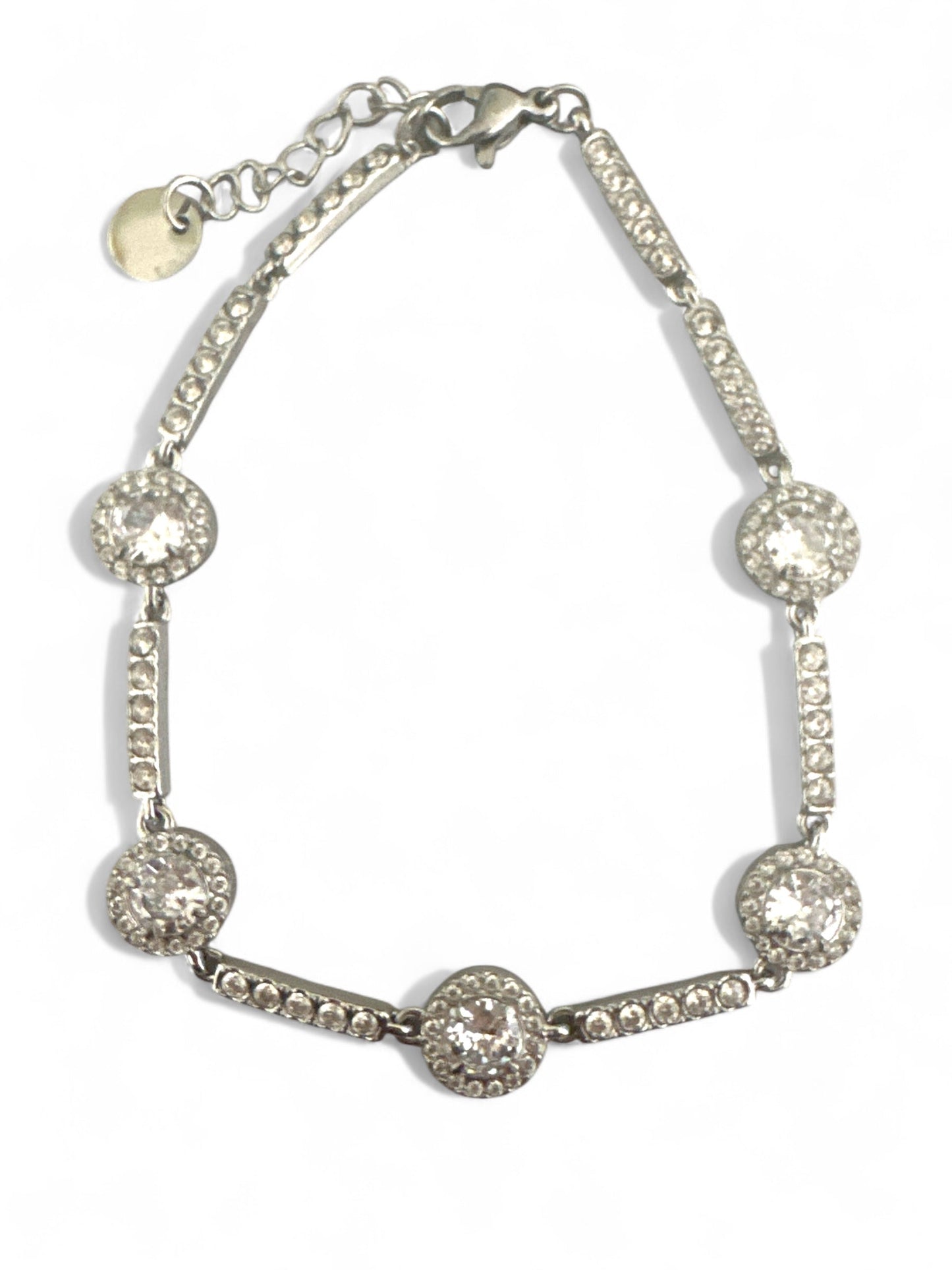 Ατσάλινο βραχιόλι με ζιργκόν και στρας σε χρυσό ή ασημί – So Cute by Dimi χονδρική