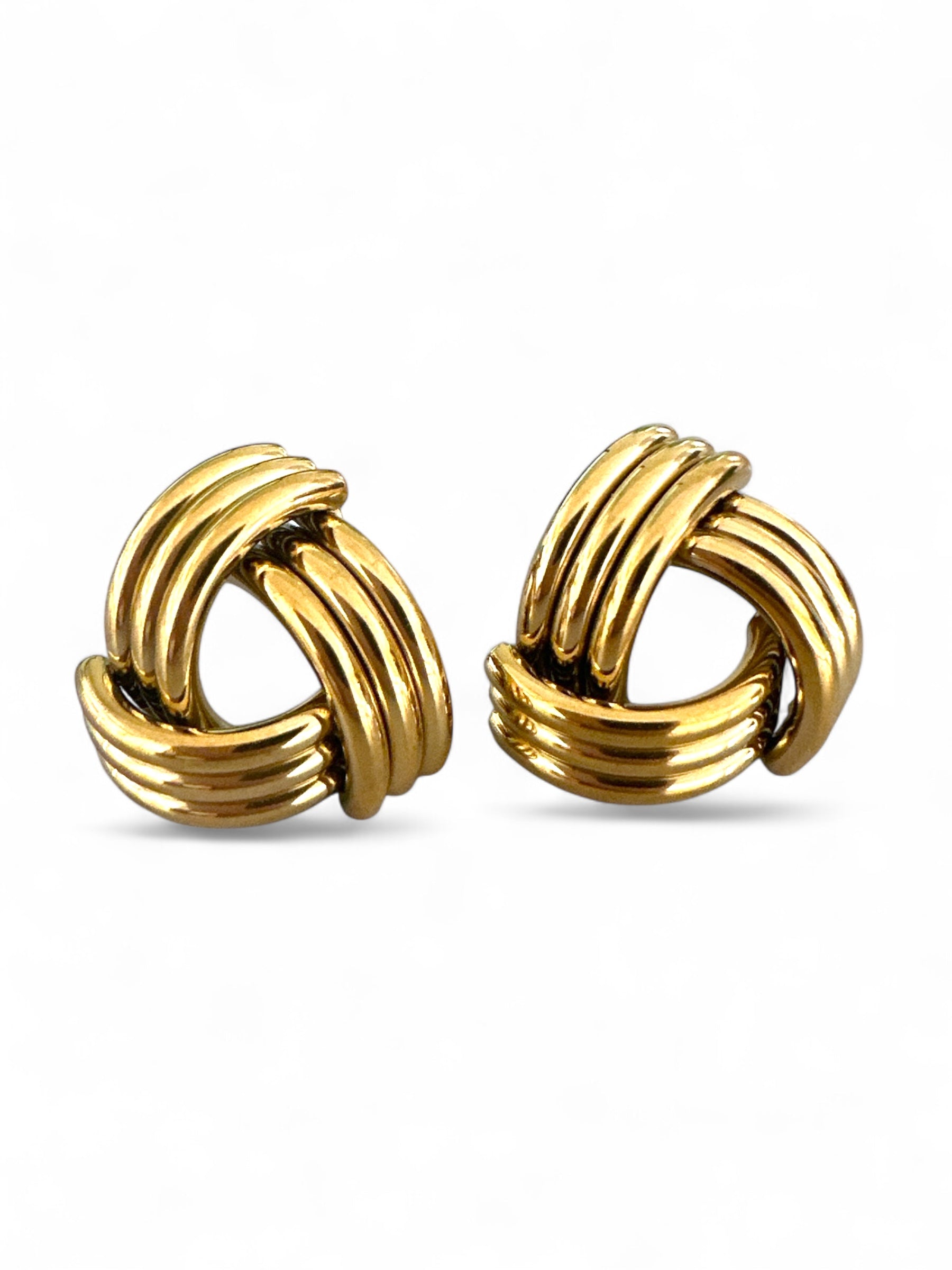 Ατσάλινα σκουλαρίκια σε σχέδιο κόμπου σε χρυσό ή ασημί – So Cute by Dimi χονδρική