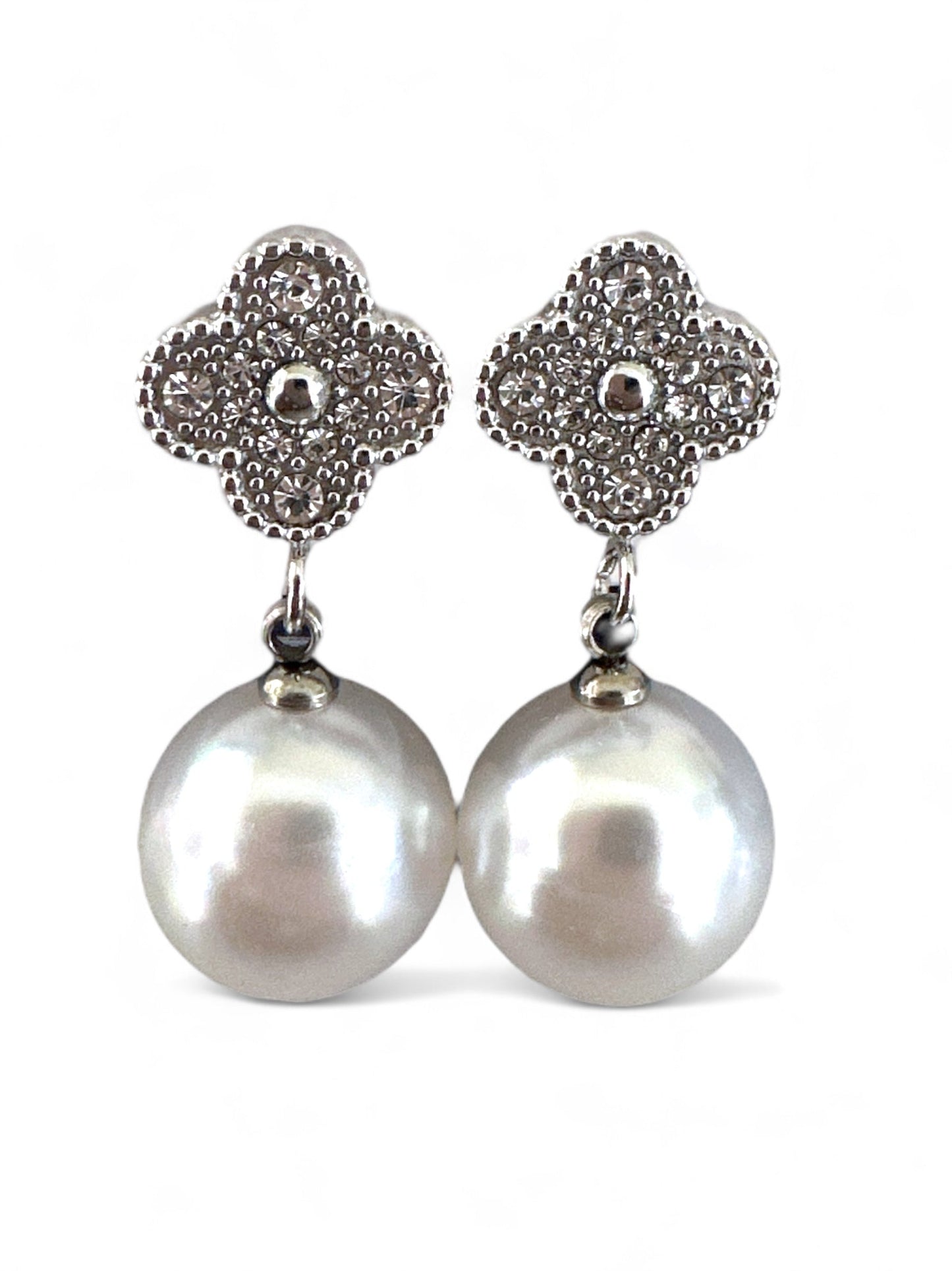 Ατσάλινα Σκουλαρίκια με Πέρλα και Ζιργκόν | So Cute By Dimi